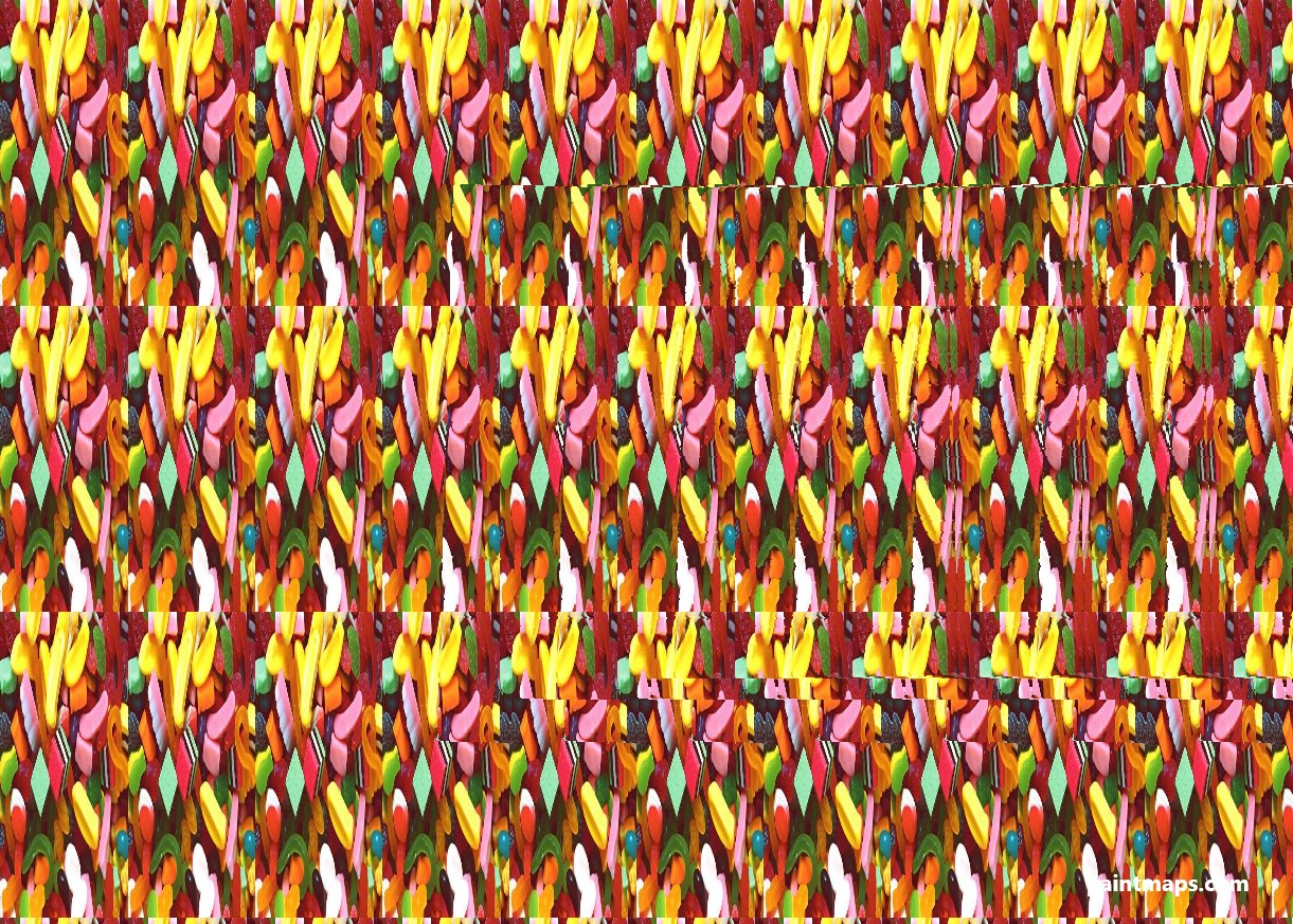 New-Mexico Haritası - 3D Stereogram (Şaşı Bak Şaşır)
